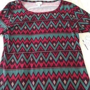 LuLaRoe Julia NWT large pink aqua dress